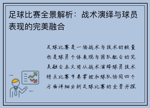 足球比赛全景解析：战术演绎与球员表现的完美融合